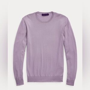 Ralph Lauren Purple Label Mens Grey Purple Cashmere Crew Neck Sweater - NWOT M